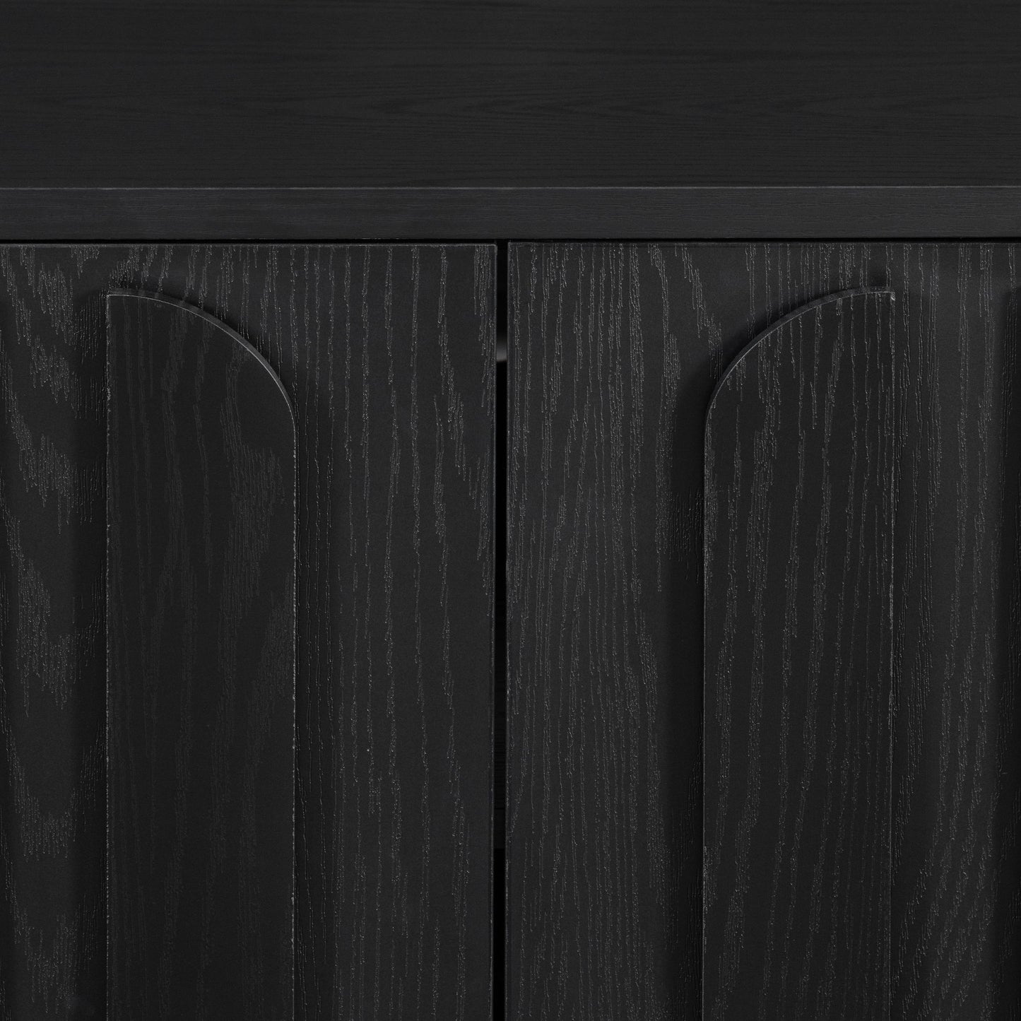Farmhouse TV Stand, Storage Media Console With Adjustable Shelves & 3 Cable Holes