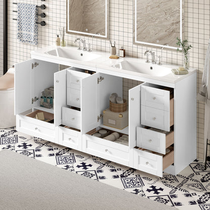 Shaker Free Standing Bathroom Vanity Cabinet & Sink, Soft Close Drawers, Soft Close Doors