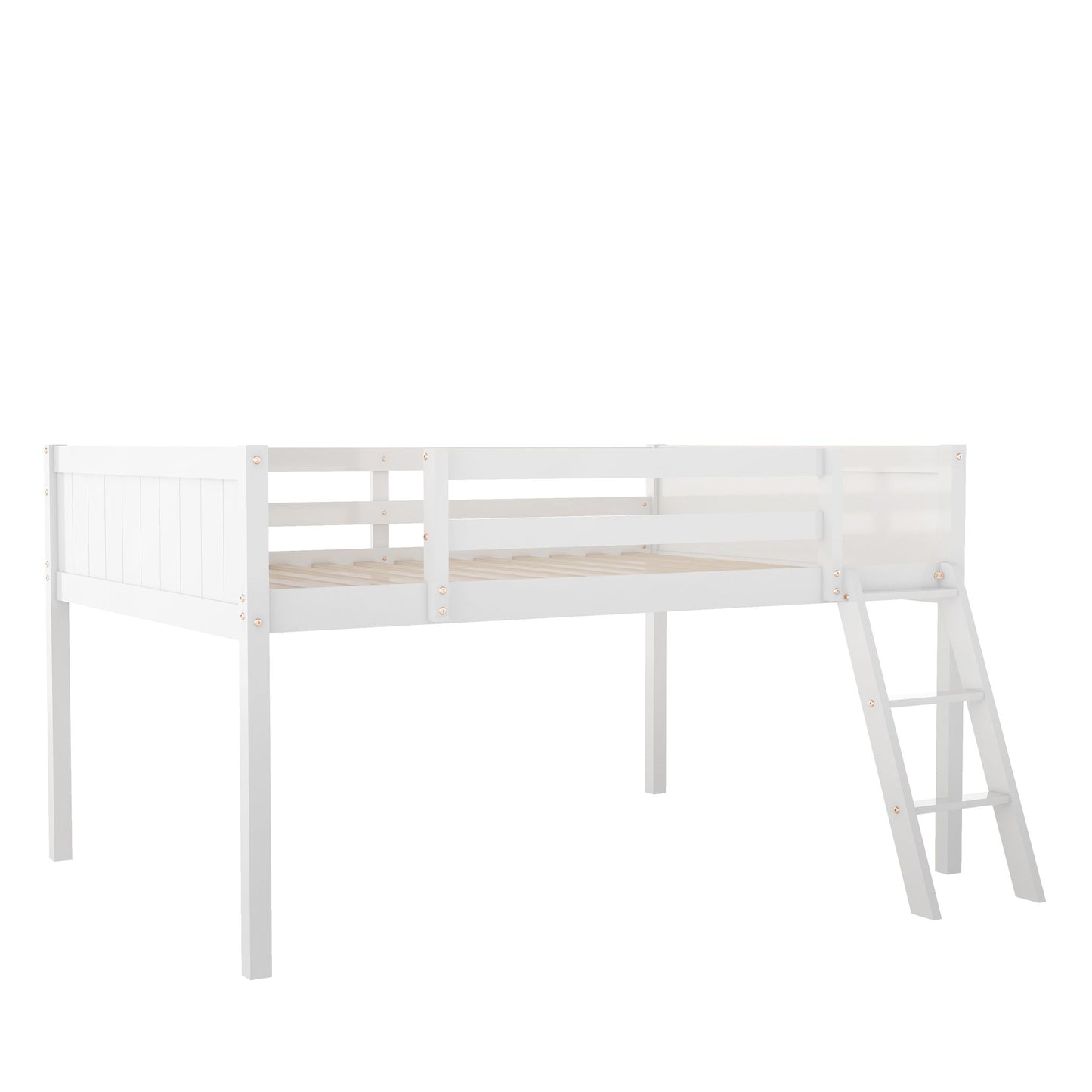 Low Loft Bed With Adjustable Ladder