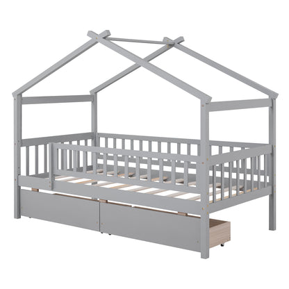 House Bed With 2 Drawers