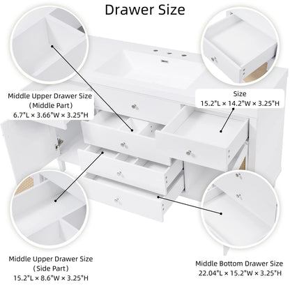 Modern Bathroom Vanity With Sink, Soft Close Drawers