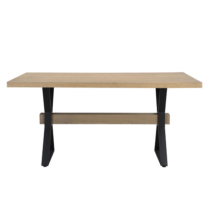 Elevated - Farmhouse Dining Table With X Shaped Legs - Light Ash