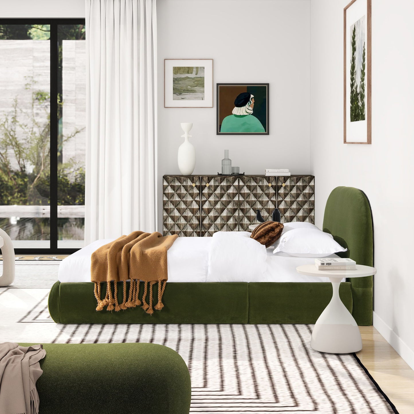 Archie Puffy Grounded - Upholstered Platform Bed