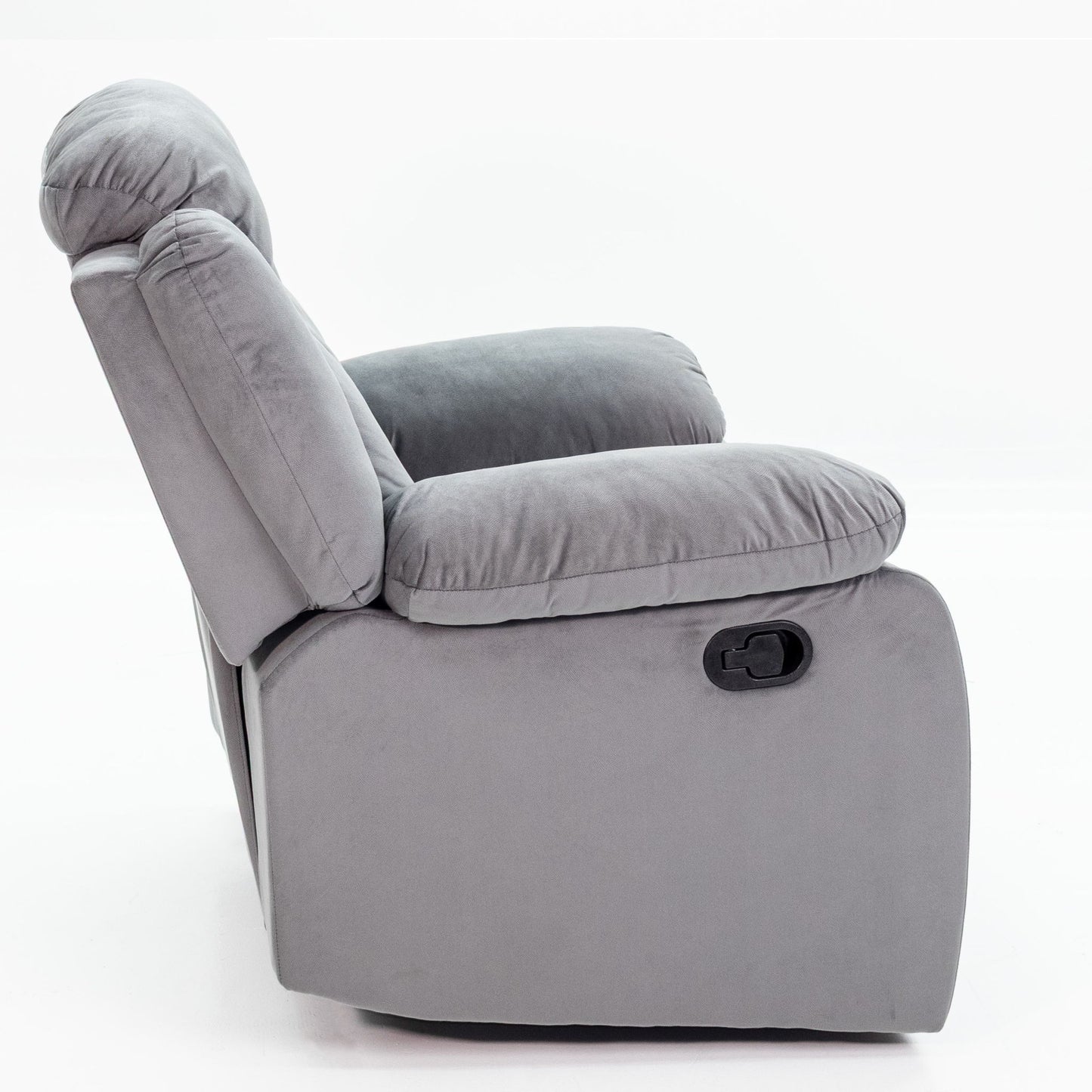Modern Manual Recliner With Padded Seat And Pillow Arms