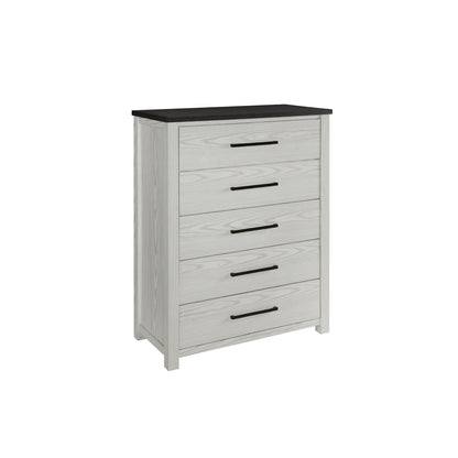 Avery - King Bedroom Set With Bookcase Headboard, Low Profile Bed, Spacious Drawers - Beige
