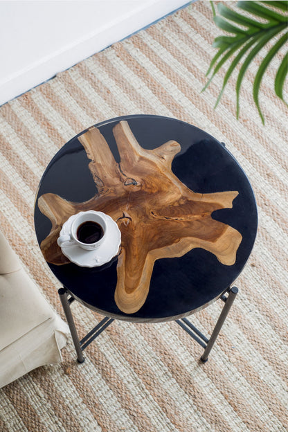 Side Table - Black / Brown