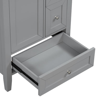 Modern Bathroom Vanity With Sink, Freestanding Cabinet With Drawers And Shelves