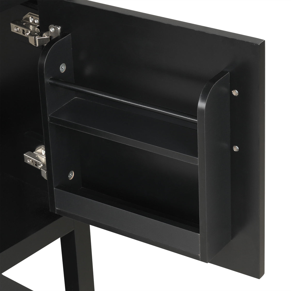 Modern Bathroom Vanity With Sink, Soft-Closing Door And Open Shelf