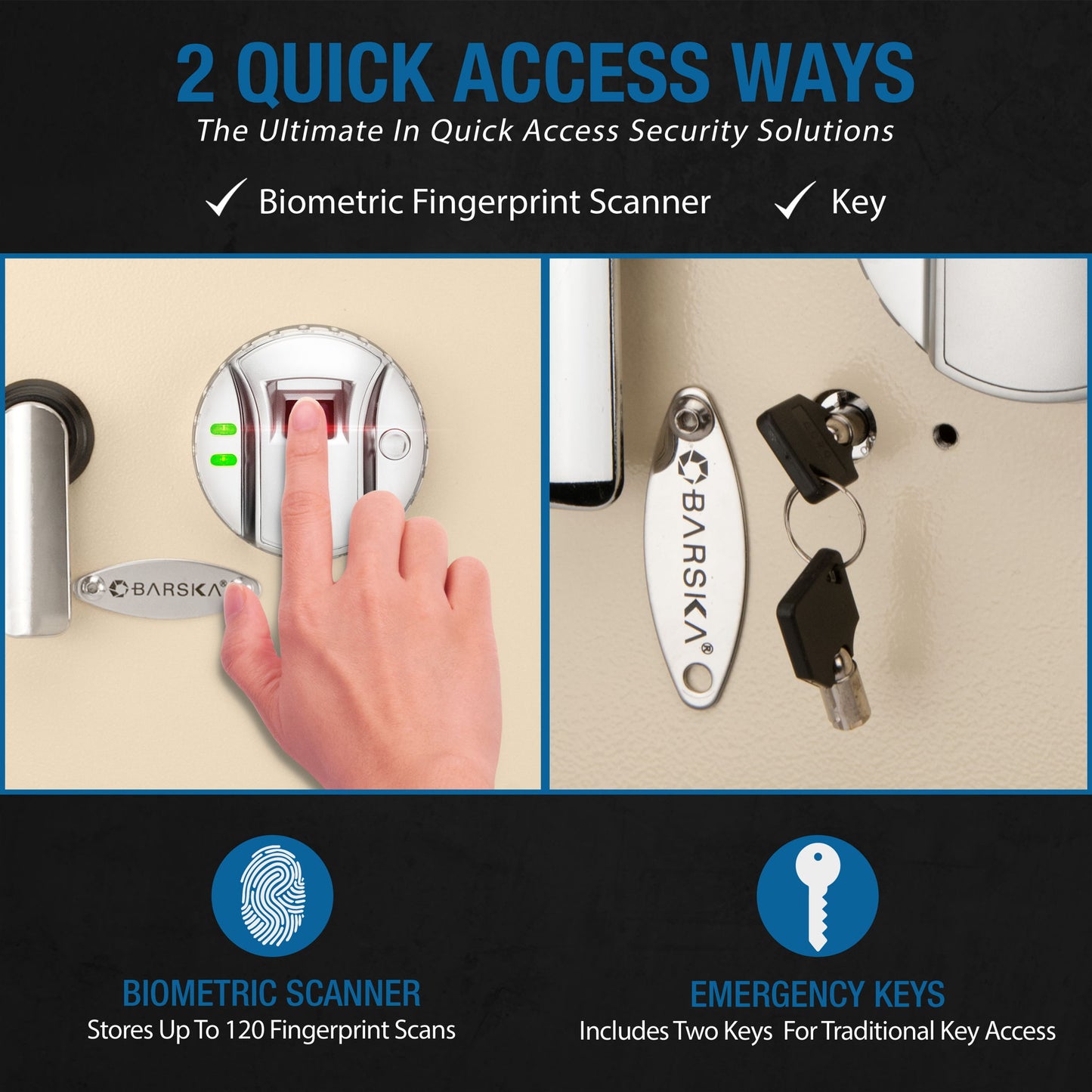 Durable Biometric Wall Safe