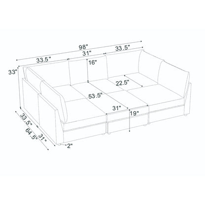 Modern Reversible Modular Sectional