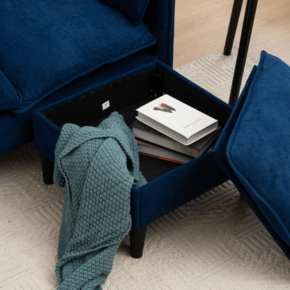Convertible Combination Sofa With Footstools With Storage