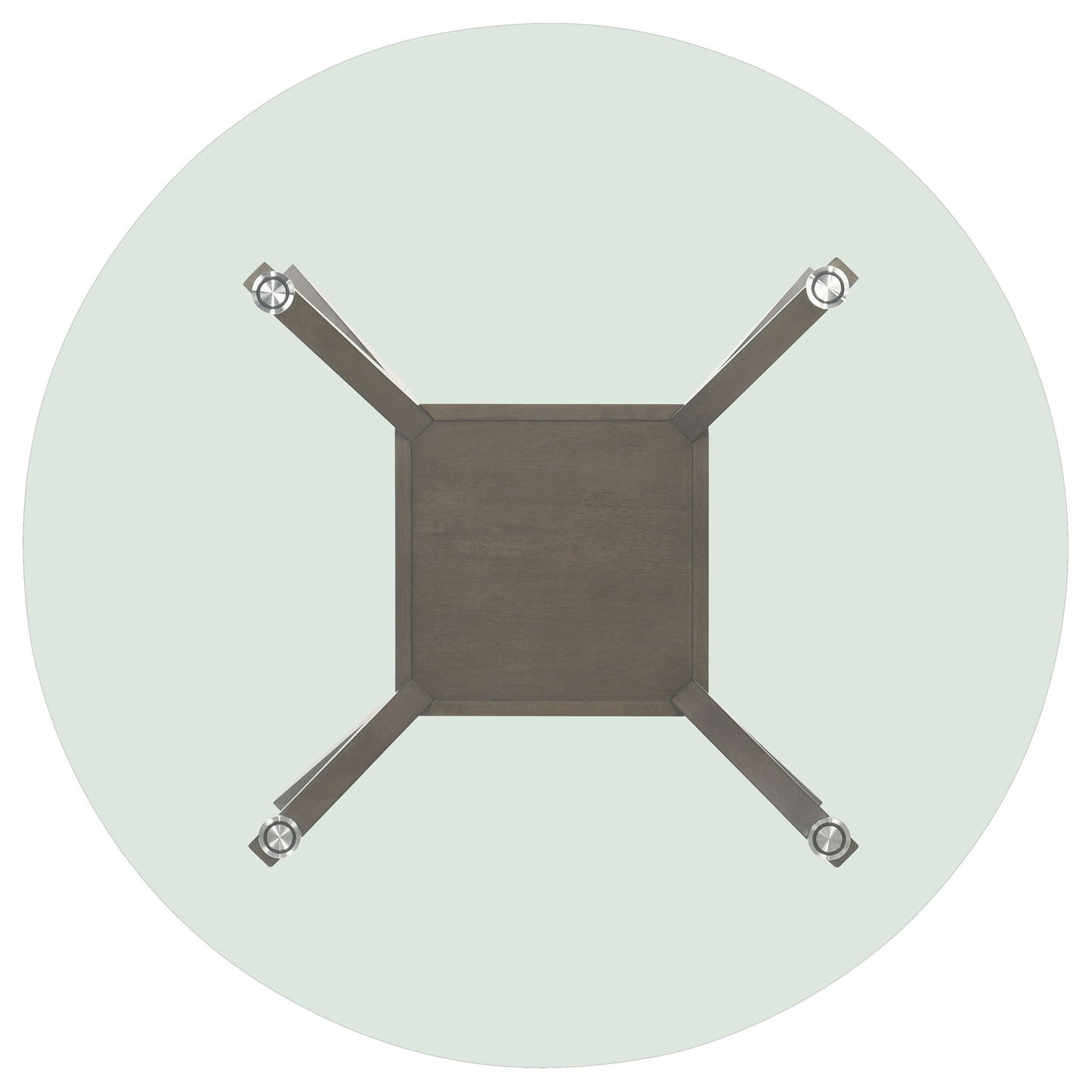 Flynn - Round Glass Top Dining Table - Brown