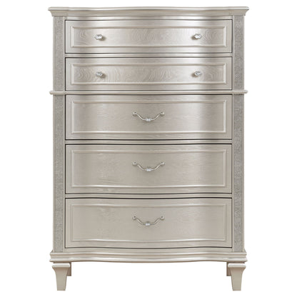 Katerina - 5 Drawer Chest With Hidden Drawer - Oak