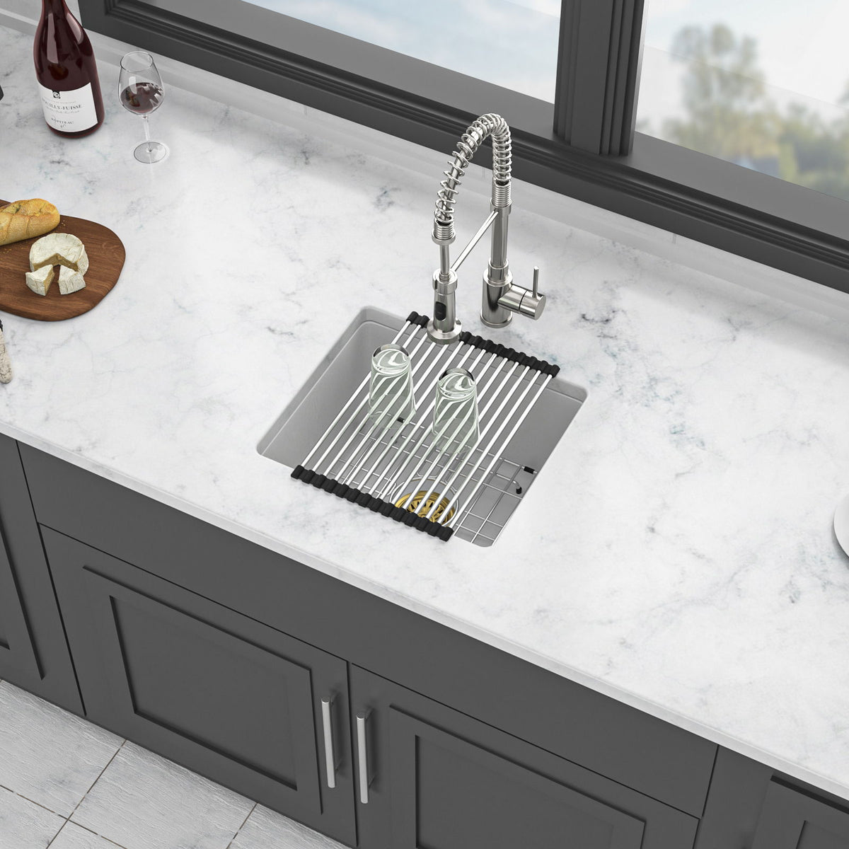 Modern Quartz Kitchen Sink Undermount Granite Composite