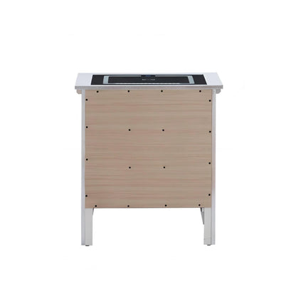 Hammond - Smart 3 Drawer Nightstand With USB Charging And Integrated Speakers - White