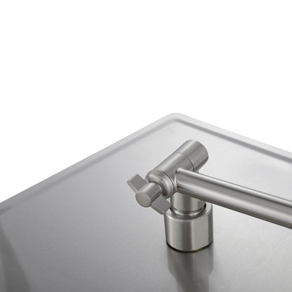 Luxury Rain Shower Head With Adjustable Arm, 10" Square, Stainless Steel - Brushed Nickel