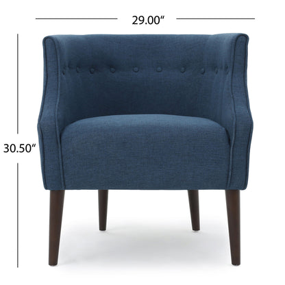 Contemporary Upholstered Club Chair With Button Tufting