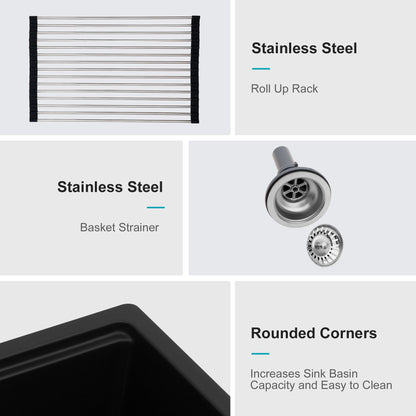 Quartz Kitchen Sink, Granite Composite Workstation Undermount