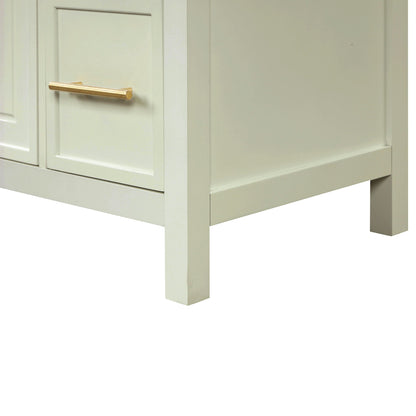 36" Bathroom Vanity With Sink, 2 Doors, 3 Drawers, Rectangular - White