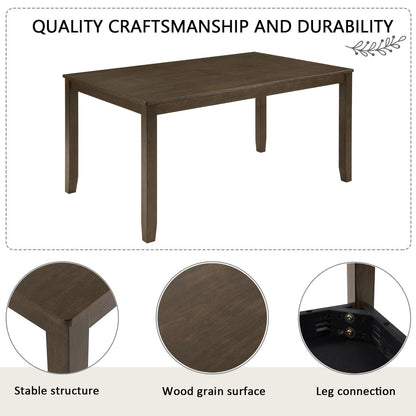 Dining Table Set With Upholstered Chairs, Rectangular Dining Table Set