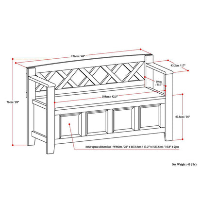 Amherst - Handcrafted Entryway Storage Bench