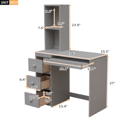 Loft Bed With Stand Alone Bed, Storage Staircase, Desk, Shelves, And Drawers