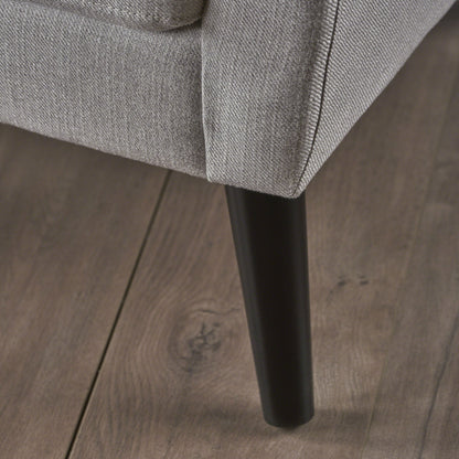 Radiantize - Upholstered Fabric Club Chair With Square-Off Back And Button Tufted