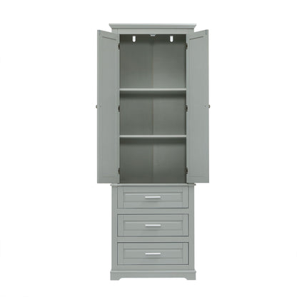 Tall Storage Cabinet With 3 Drawers For Bathroom