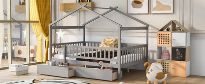 House Bed With 2 Drawers