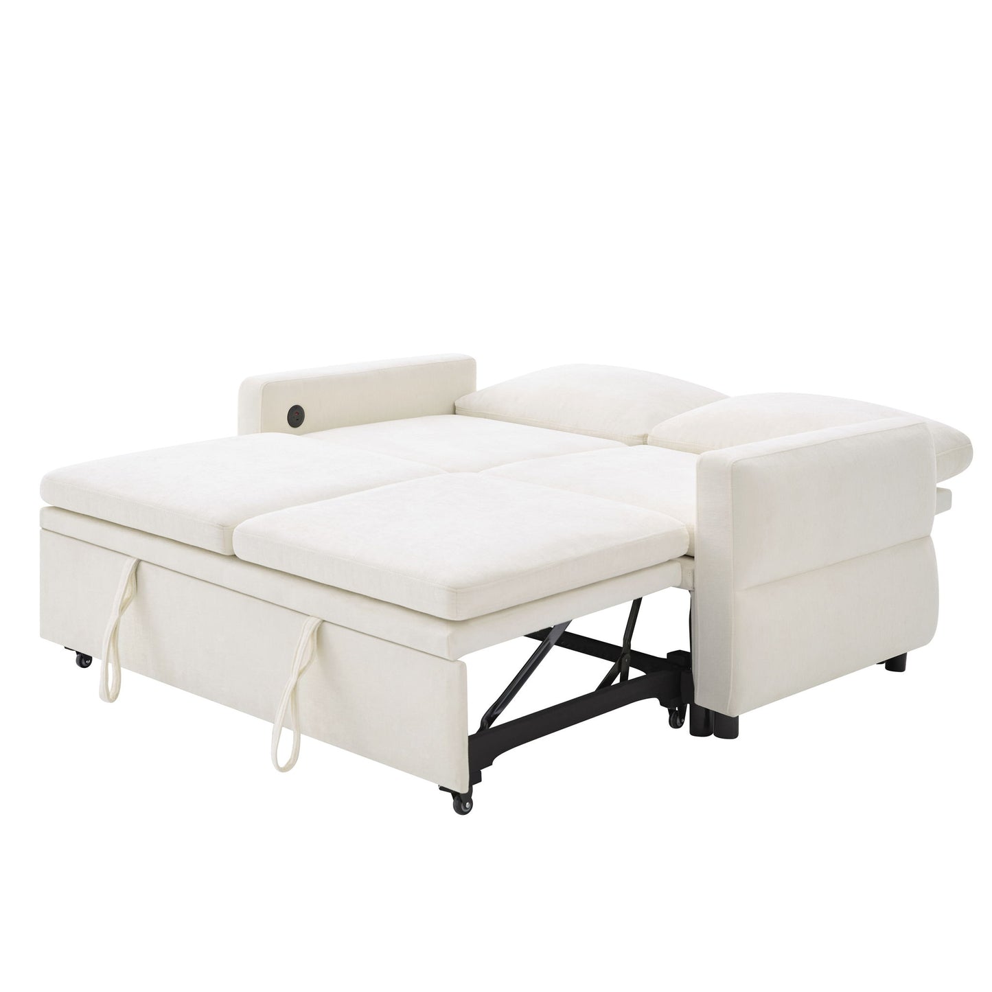 Convertible Sofa Bed Loveseat With Adjustable Backrest And USB Ports