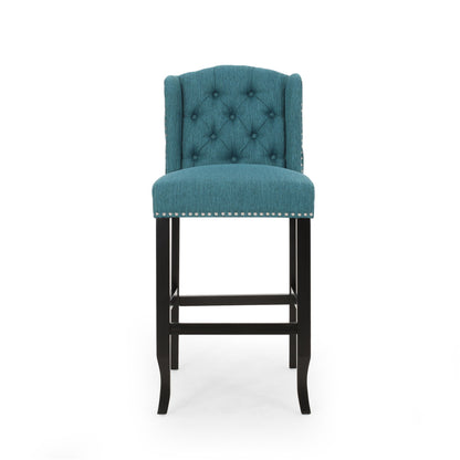 Vienna - Contemporary Fabric Tufted Wingback Counter Stools (Set of 2)