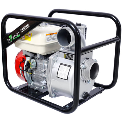 Honda - Gx160 Engine Water Pump 3" 264Gpm With 3In Npt Coupler And 25Ft Flat Hose, Aluminum - Black / Red