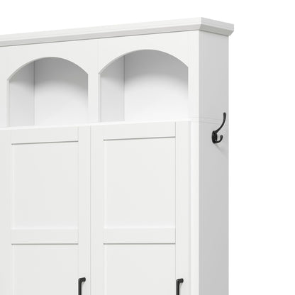 Classic Arched Design Hall Tree With 3 Hidden Storage