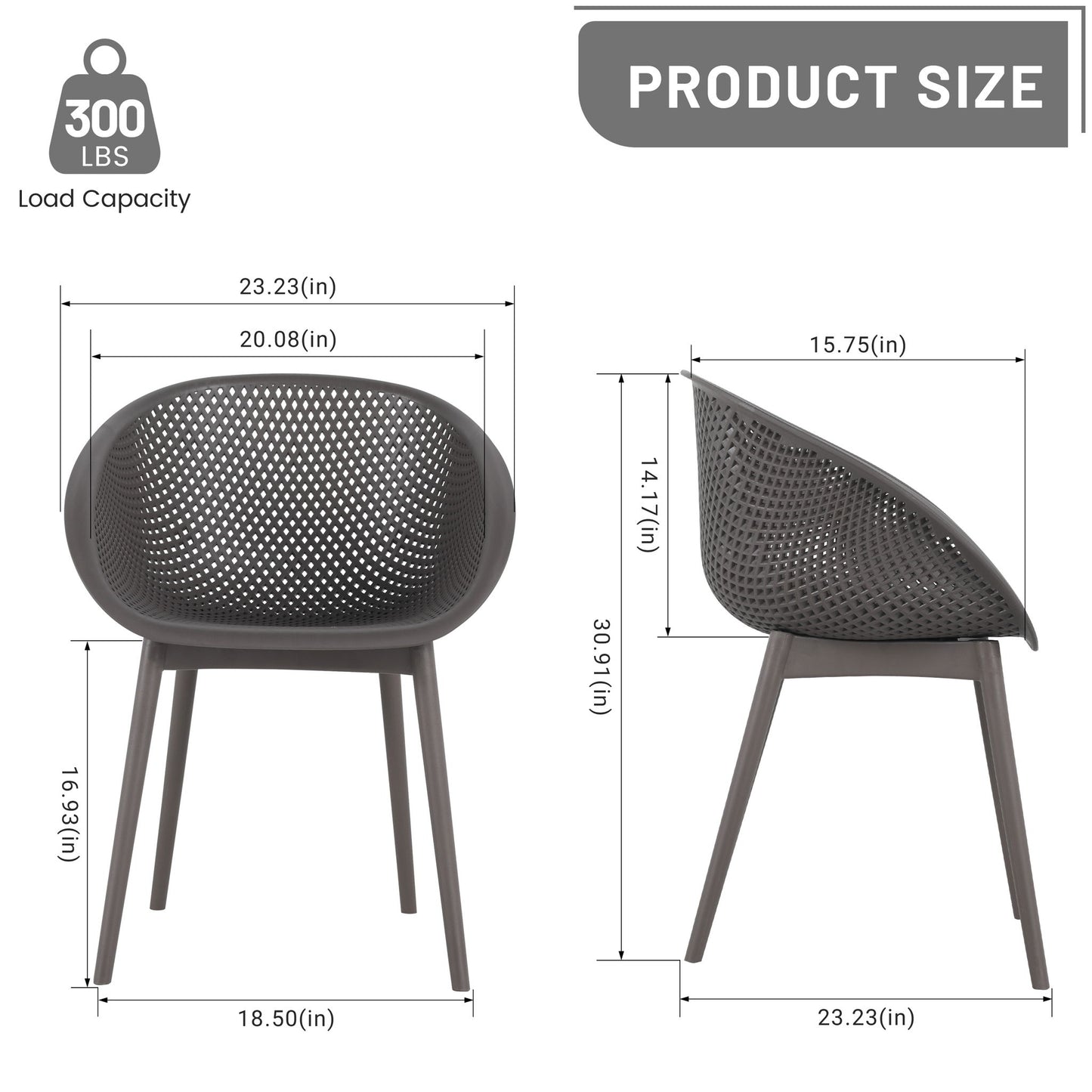 2 Piece Durable Single Chair With Hollow Out Design