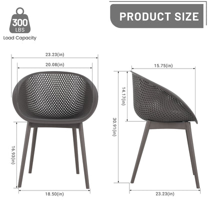 2 Piece Durable Single Chair With Hollow Out Design