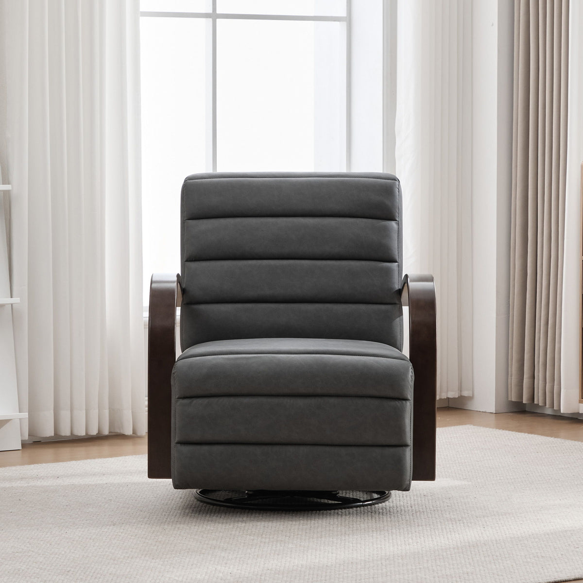 360° Swivel Accent Chair With Armrests, Comfy Lounge