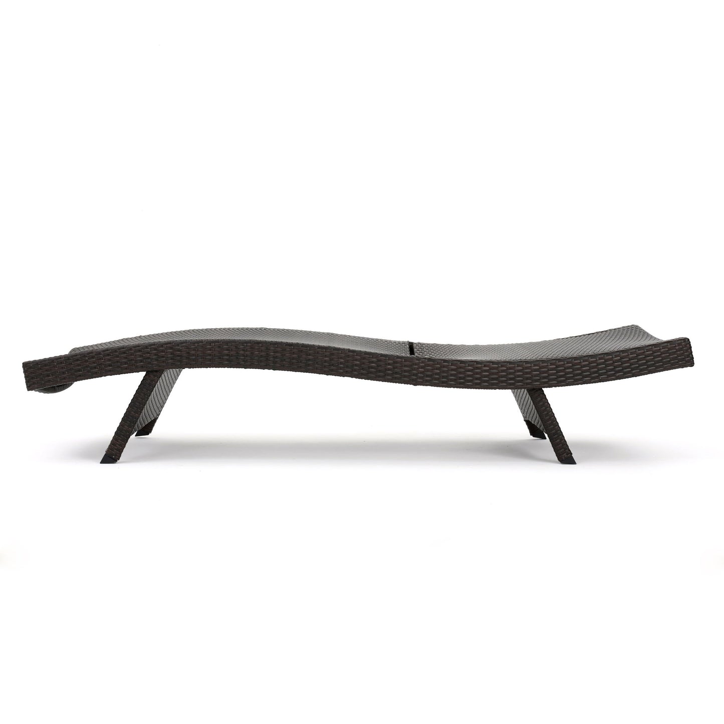 Mysticism Outdoor Chaise Lounge With Adjustable Backrest And Foldable Legs - Brown Multi