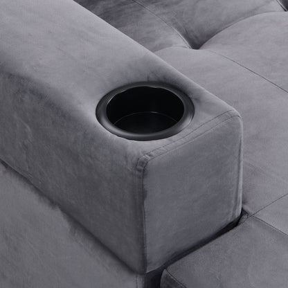 Modern Sectional Sofa Set With L Shape Chaise Lounge And Storage