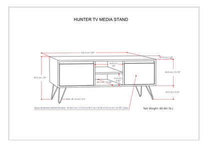Hunter - TV Media Stand - Umber Brown Stain
