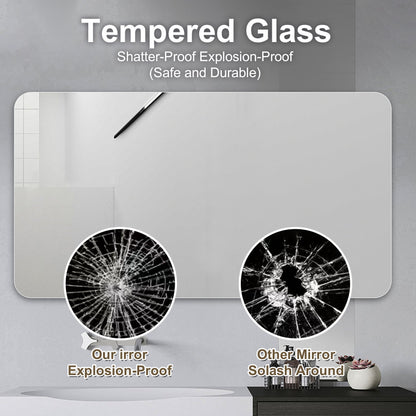 Bathroom Vanity Mirror, Wall-Mounted Mirror For Bathroom Anti-Fog, Waterproof