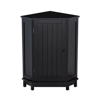 Bathroom Cabinet Triangle Corner Storage Cabinet With Adjustable Shelf Modern Style