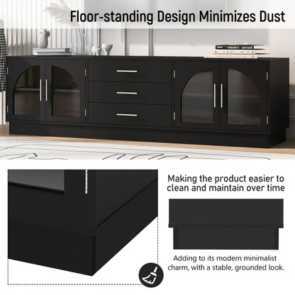 Modern Minimalist TV Stand, Entertainment Center Media Console Cabinet With Adjustable Shelves For Living Room