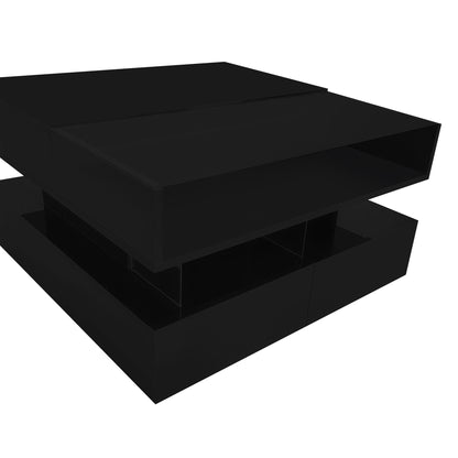 Lift Top Coffee Table With 2 Drawers, Hidden Space And LED Lights For Living Room