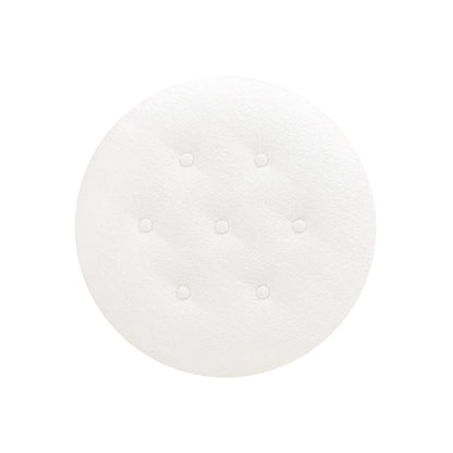 Yolanda - Round Upholstered Accent Ottoman - Almond White