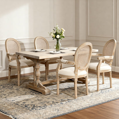 Upholstered Dining Armchair (Set of 2) - Beige