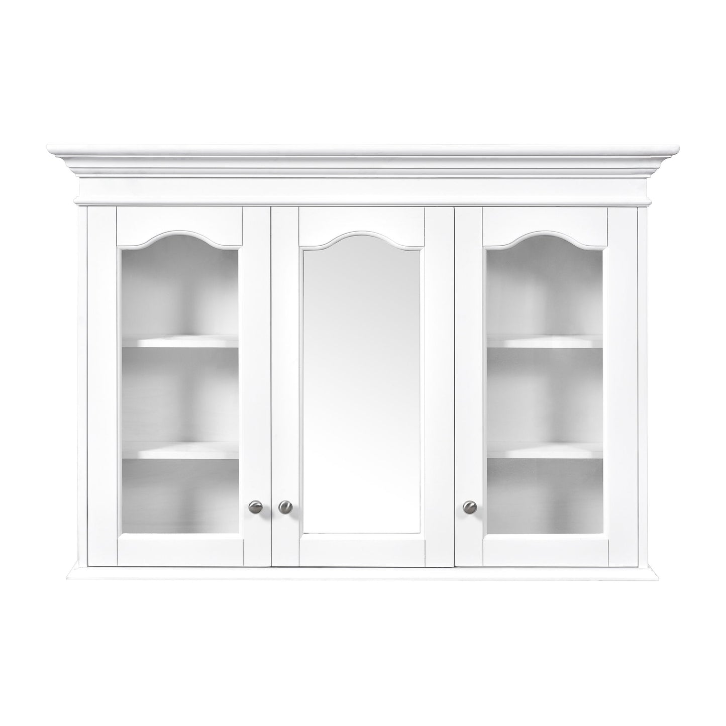 Medicine Cabinet With Mirror Door And Adjustable Shelves, Wall-Mounted Bathroom Storage Cabinet - White