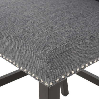 Vienna - Fabric Tufted Counter Stool With Nailhead Accents (Set of 2)