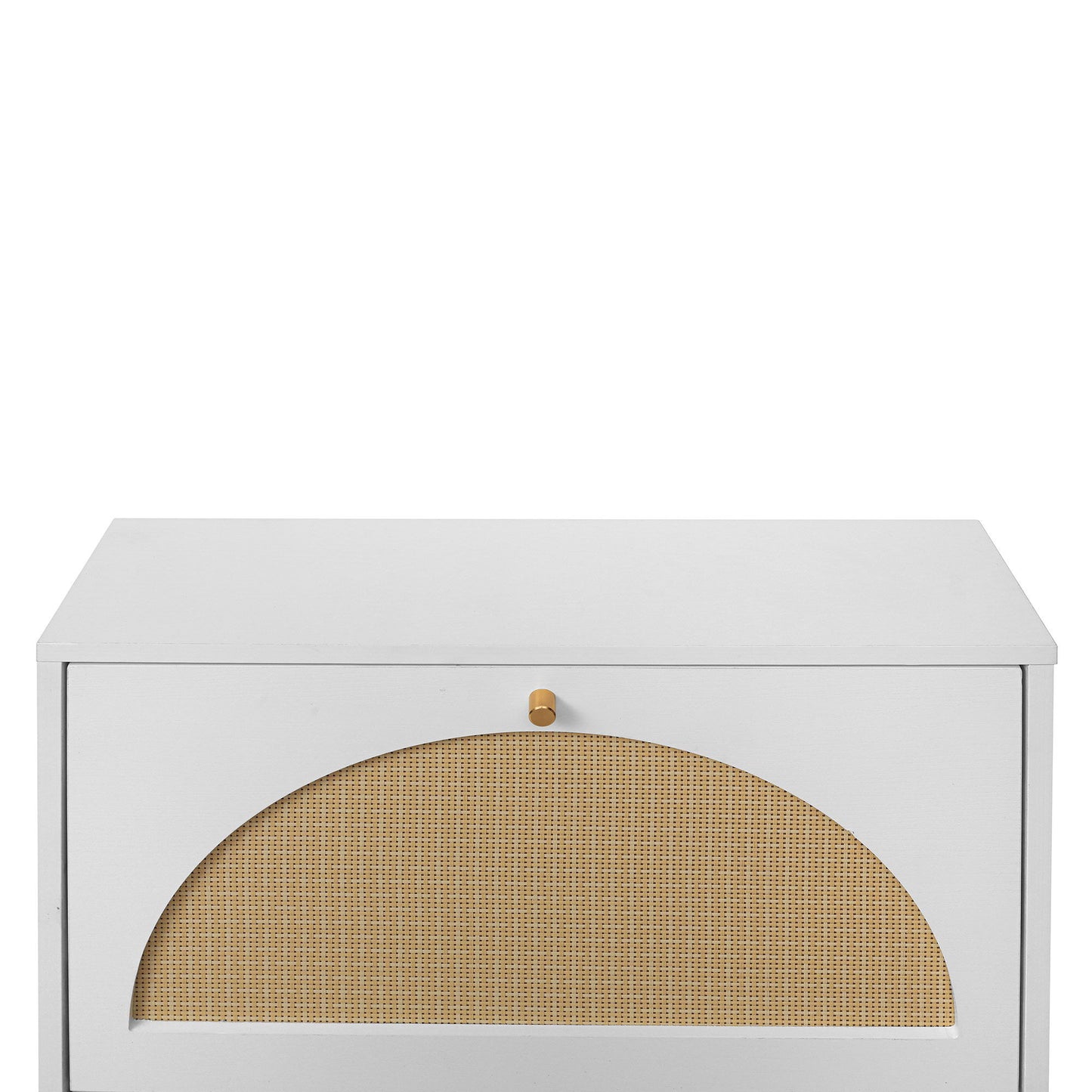 2 Door Shoe Rack, Rattan, Double Layer, Suitable For Living Room, Hallway - White