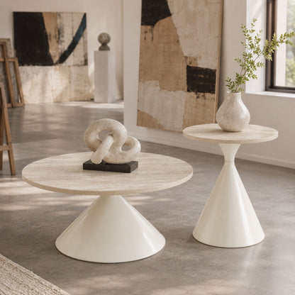 2 Piece Coffee Round Table Set