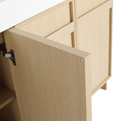 Freestanding Bathroom Vanity With Resin Sink & Soft Close Cabinet Doors